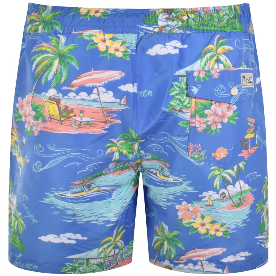 Ralph Lauren Bahamas Bear Swim Shorts Blue | Mainline Menswear us